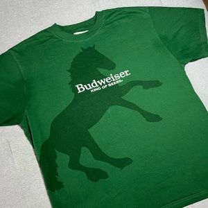 Forest green PACSUN x BUDWEISER T-shirt. Size large with embroidered logo